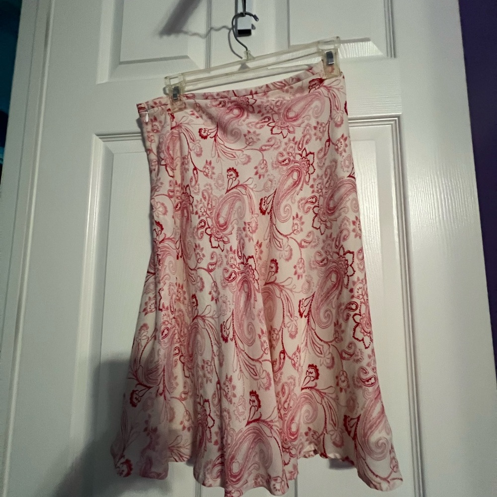 Elegant Red Paisley Skirt